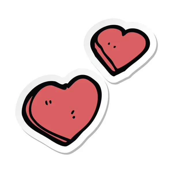 Klistermärke Tecknad Love Hjärtan — Stock vektor