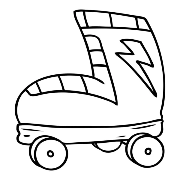 Dessin de ligne doodle roller skate boot — Image vectorielle