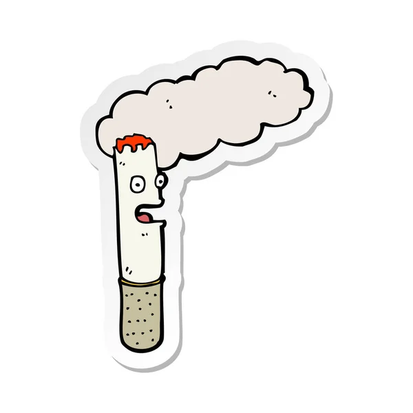 Pegatina de un cigarrillo de dibujos animados — Vector de stock