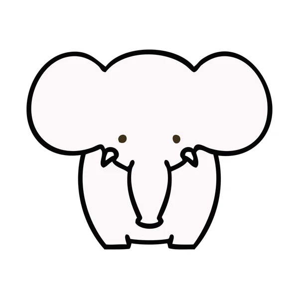 Mókás kézzel rajzolt karikatúra elefánt — Stock Vector