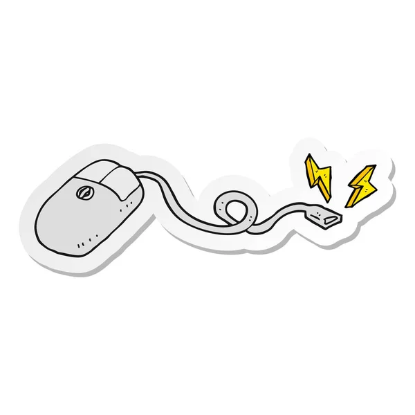 Sticker Cartoon Computer Mouse — Stock Vector