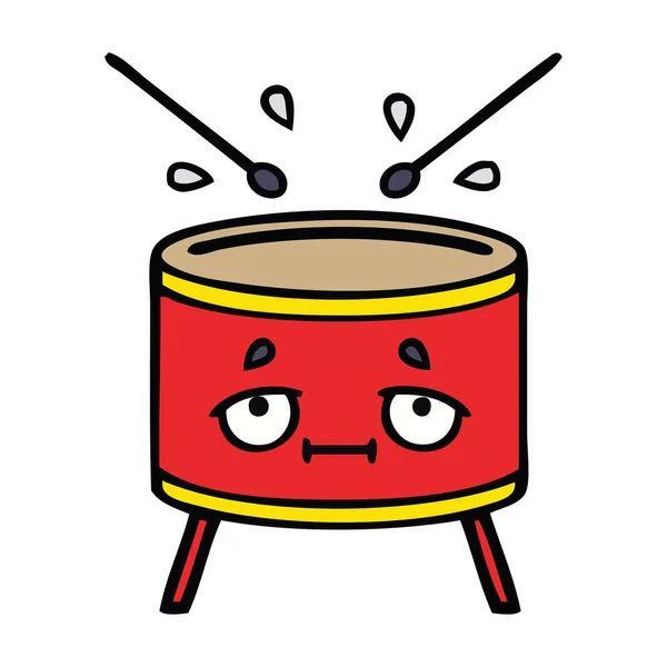 Cute cartoon drum — Stock Vector