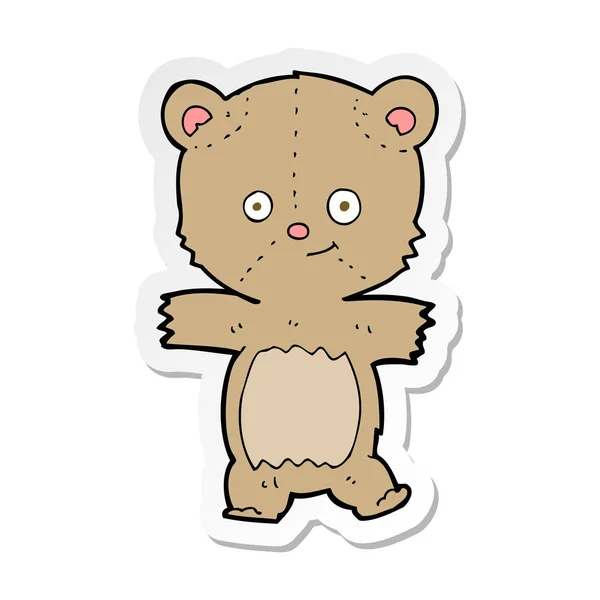 Sticker Cartoon Teddy Bear — Stock Vector