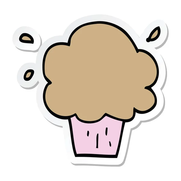 Etiqueta Cupcake Desenho Animado — Vetor de Stock