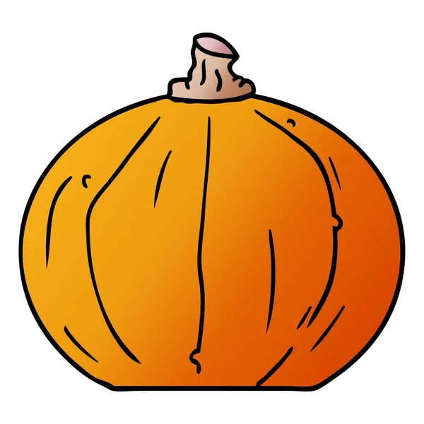 Gradient cartoon doodle of a pumpkin — Stock Vector