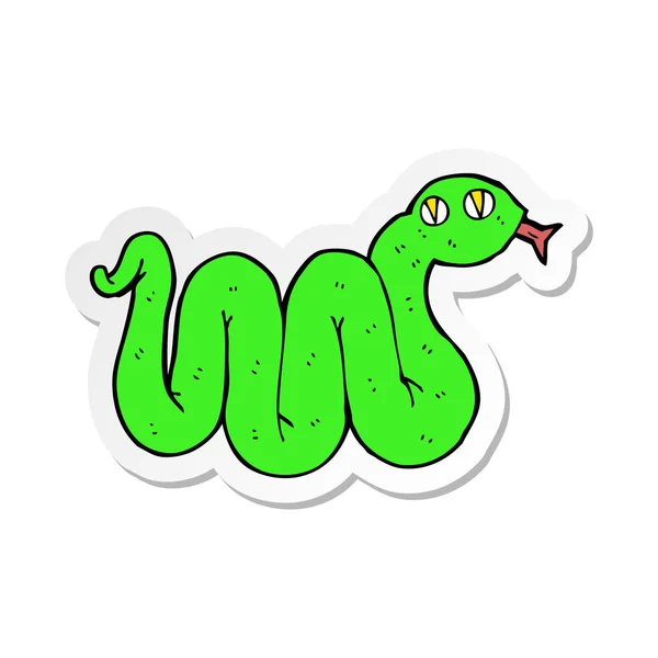 Sticker Funny Cartoon Snake — Stock Vector