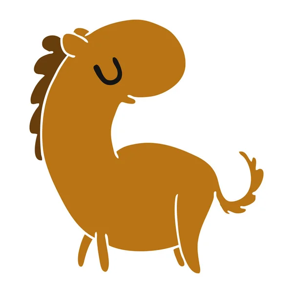 Desenho Animado Ilustração Kawaii Cavalo Bonito — Vetor de Stock