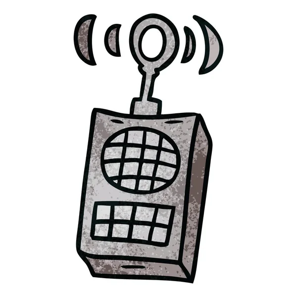 Handritad Texturerat Tecknad Doodle Walkie Talkie — Stock vektor