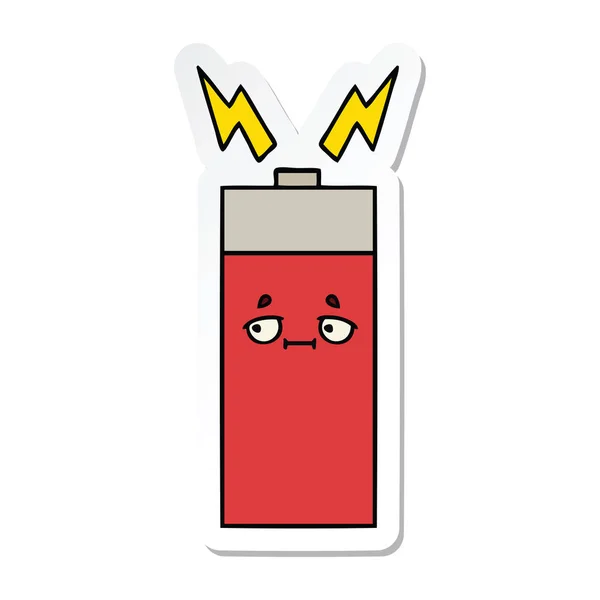 Etiqueta de uma bateria de desenho animado bonito —  Vetores de Stock