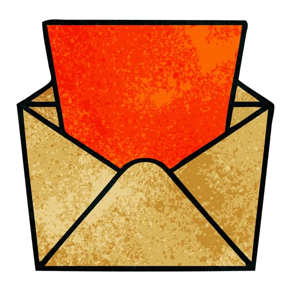 Dessin Main Bizarre Lettre Dessin Animé Enveloppe — Image vectorielle