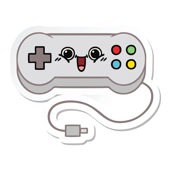 Sticker of a cute cartoon game controller — Stock Vector