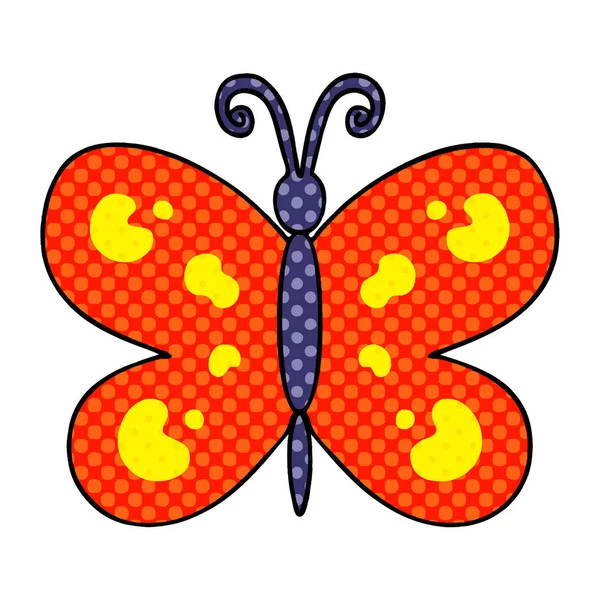 Ιδιόμορφη κόμικ στυλ καρτούν πεταλούδα — Διανυσματικό Αρχείο
