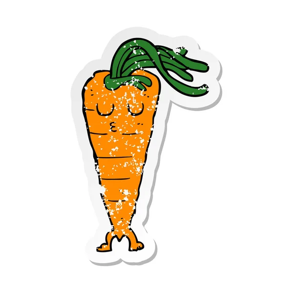 Мрачная наклейка на морковку — стоковый вектор