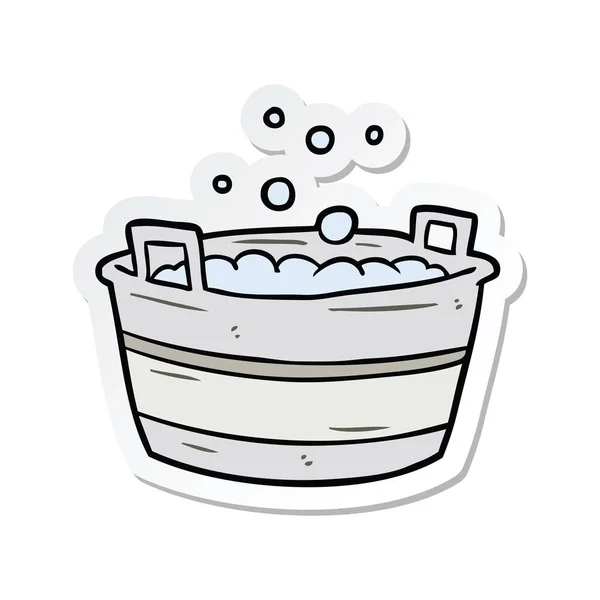 Etiqueta Desenho Animado Velho Banho Lata —  Vetores de Stock
