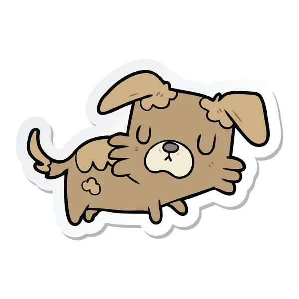 Pegatina de un perro de dibujos animados — Vector de stock