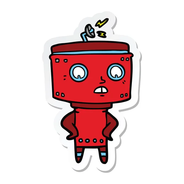 Sticker Van Robot Van Een Cartoon — Stockvector