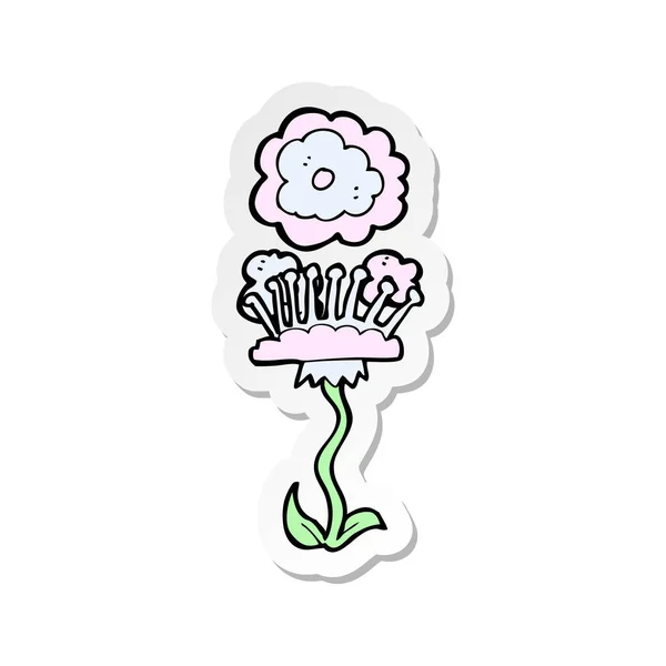 Sticker of a cartoon flower — Stock Vector