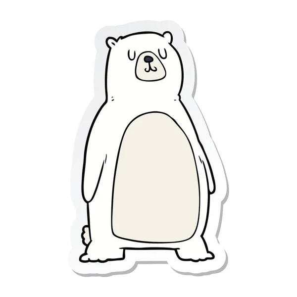 Klistermärke av en tecknad isbjörn — Stock vektor