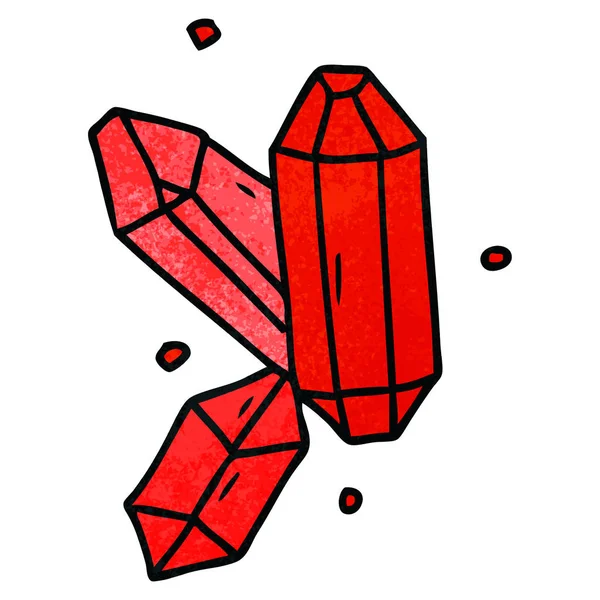 Garabato de dibujos animados texturizados de gemas de cristal — Vector de stock