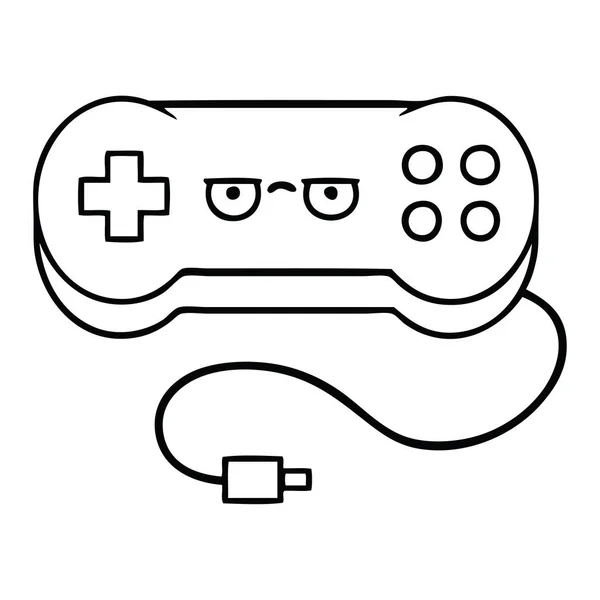 Line Drawing Cartoon Game Controller — Stock Vector