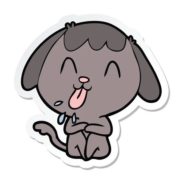 Sticker Van Hond Van Een Leuke Cartoon — Stockvector