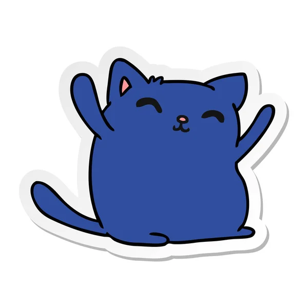 Sticker cartoon van schattige kawaii kat — Stockvector