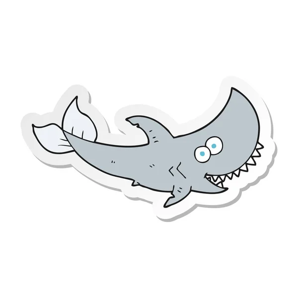 Pegatina Tiburón Dibujos Animados — Vector de stock