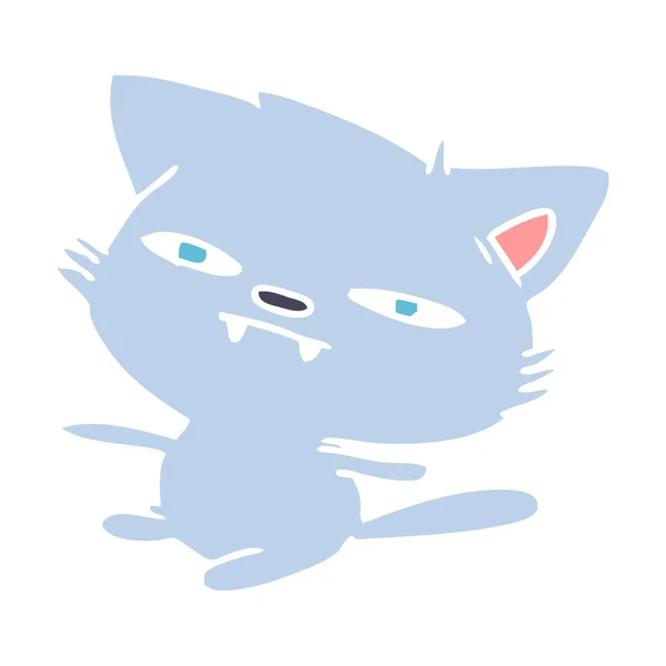 Ruky Nakreslené Karikatuře Roztomilý Kawaii Cat — Stockový vektor