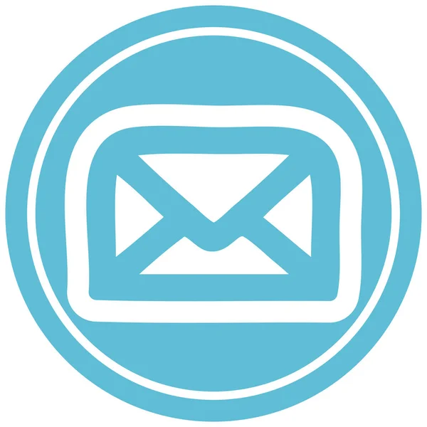 Envelope Letra Símbolo Ícone Circular — Vetor de Stock