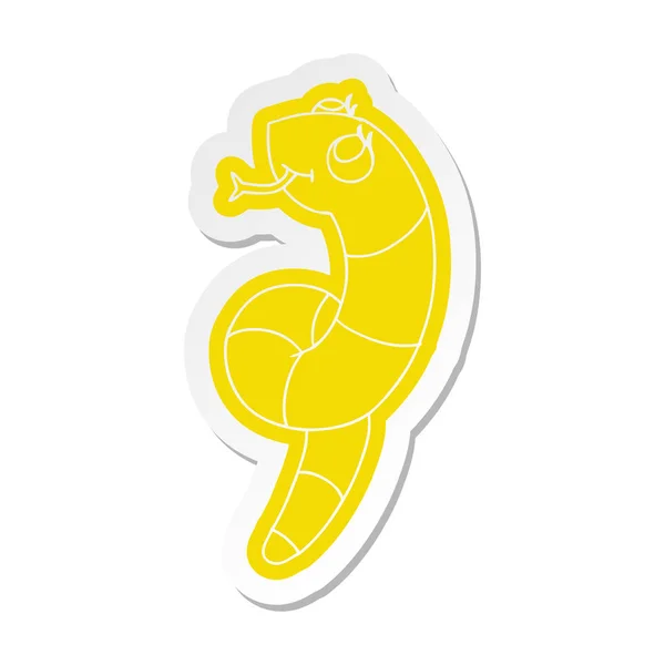Autocollant dessin animé kawaii d'un serpent mignon — Image vectorielle