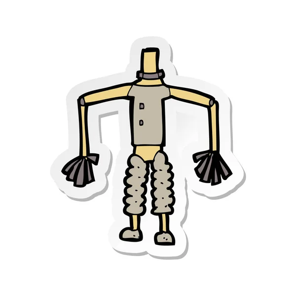 Klistermärke av en tecknad robot kropp — Stock vektor