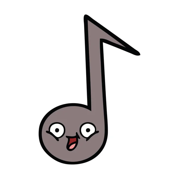 Cute Cartoon Musical Note — Stock Vector