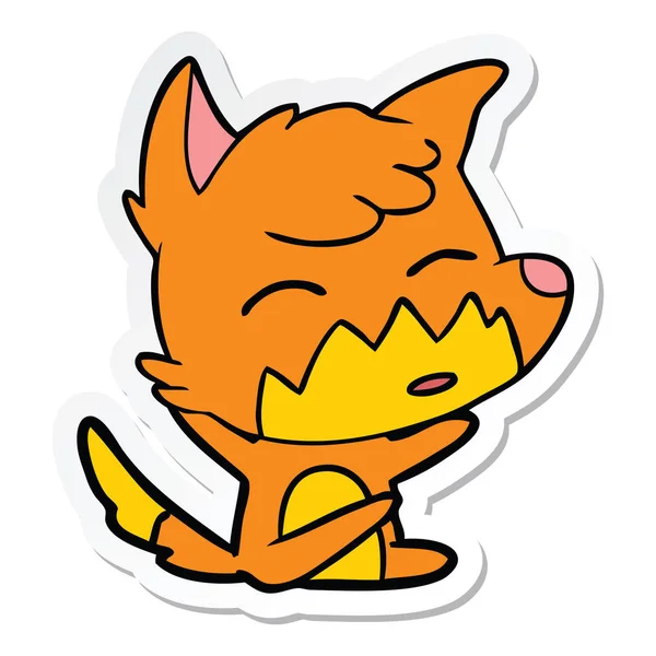 Sticker Van Een Cartoon Fox — Stockvector