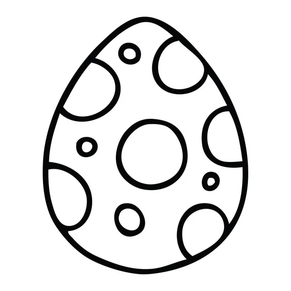 Quirky line drawing cartoon easter egg — Stock Vector