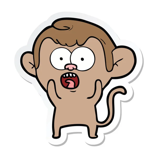 Adesivo Una Scimmia Scioccata Cartone Animato — Vettoriale Stock