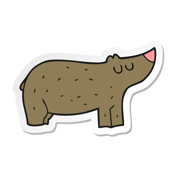 Pegatina de un oso de dibujos animados — Vector de stock
