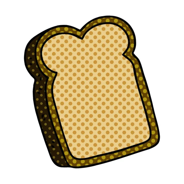 Comic Stil Skurrile Cartoon Scheibe Brot — Stockvektor