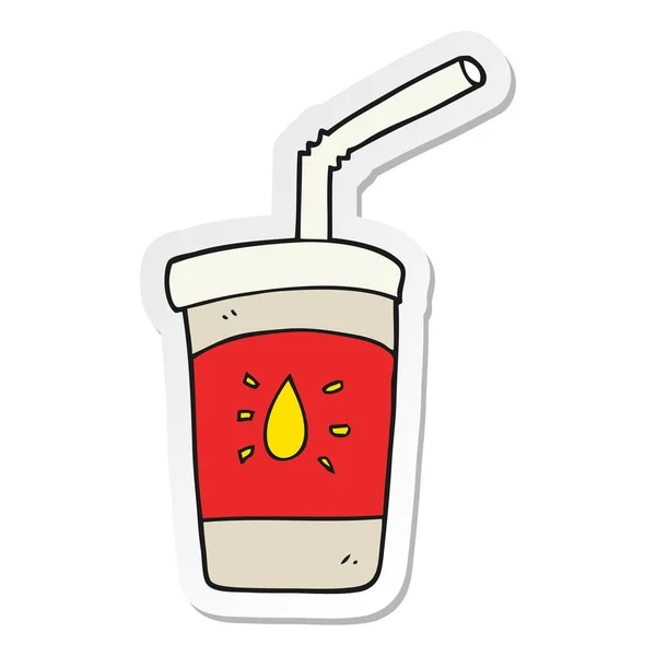 Pegatina de una bebida de soda de dibujos animados — Archivo Imágenes Vectoriales