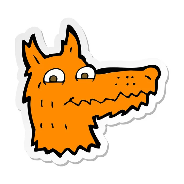 卡通狐狸头的贴纸 — 图库矢量图片