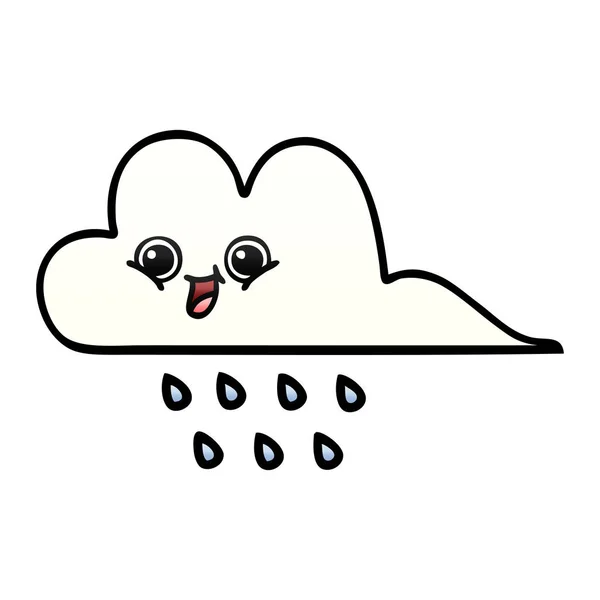 Dégradé Ombre Dessin Animé Nuage Pluie — Image vectorielle