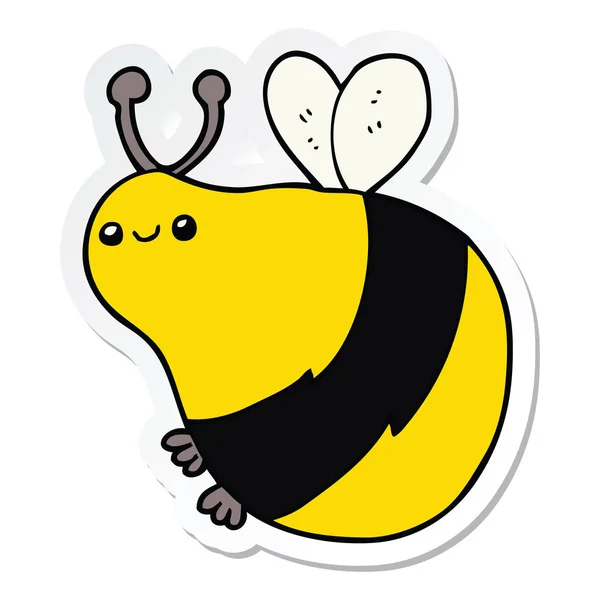 Nálepka Cartoon Bee — Stockový vektor