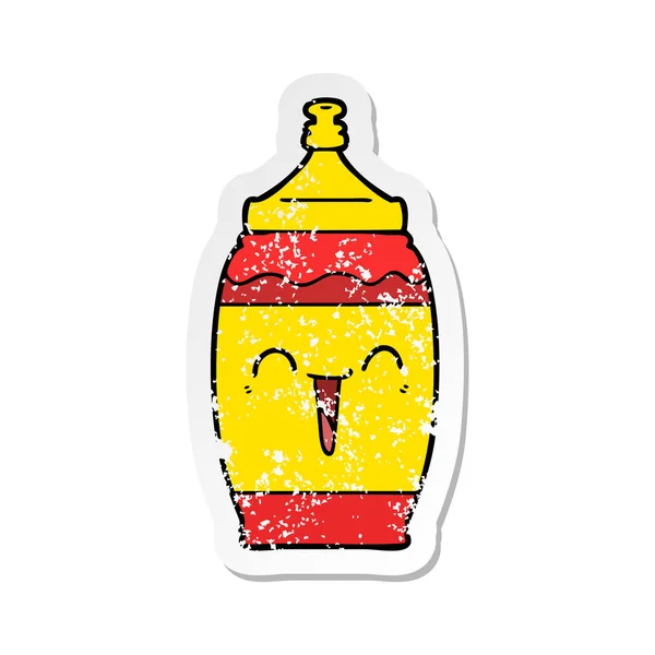 Aufkleber Eines Cartoon Happy Sports Drinks — Stockvektor