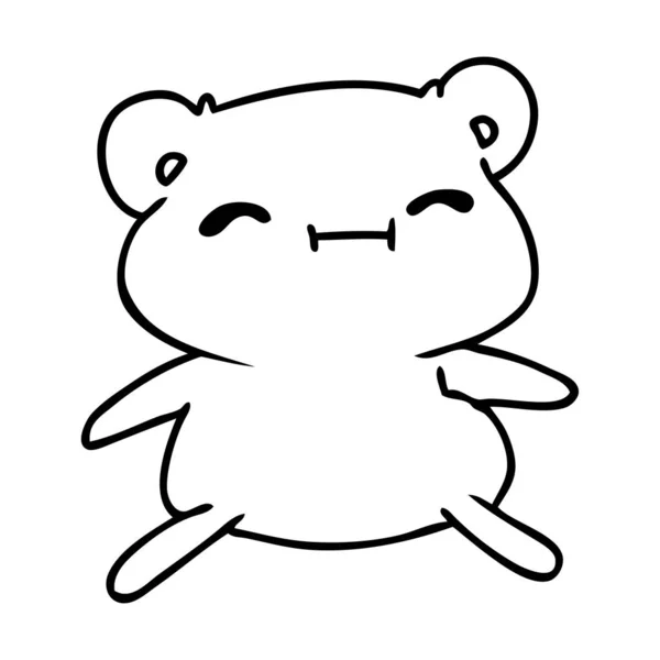 Γραμμικό σχέδιο kawaii χαριτωμένο αρκουδάκι — Διανυσματικό Αρχείο