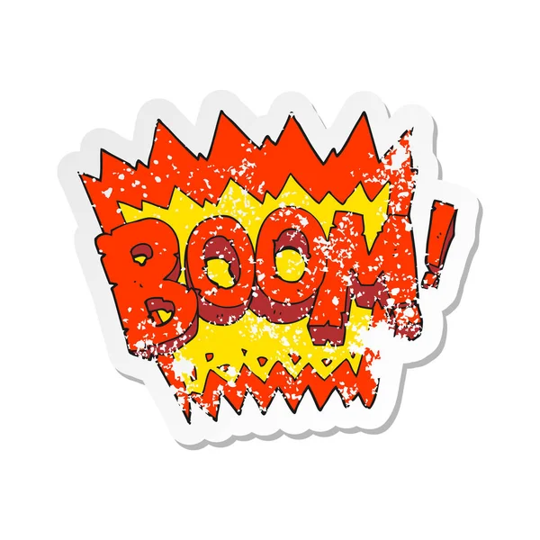 Retro distressed sticker of a cartoon boom symbol — Stock Vector