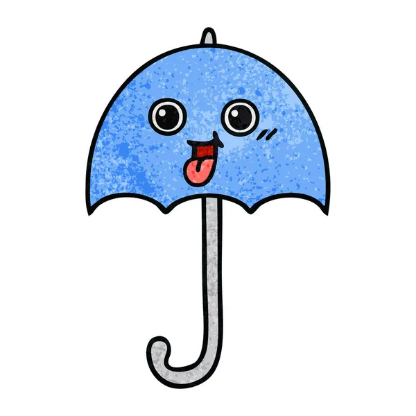 Retro grunge textura guarda-chuva desenhos animados — Vetor de Stock