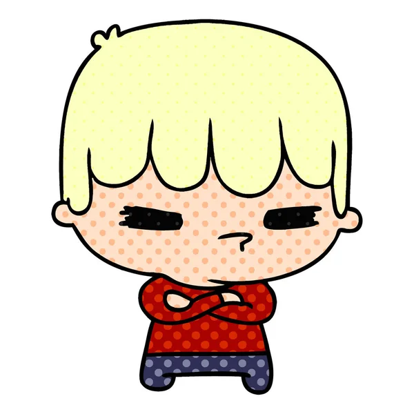 Ilustrasi Kartun Kawaii Cute Cross Boy - Stok Vektor