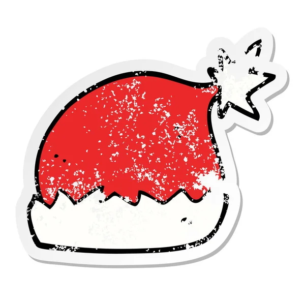 一个令人苦恼的卡通圣诞老人帽子贴纸 — 图库矢量图片