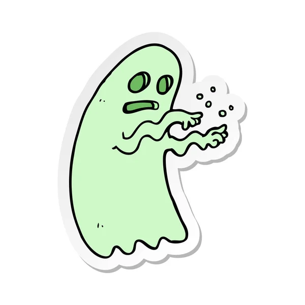 Pegatina Fantasma Dibujos Animados — Vector de stock