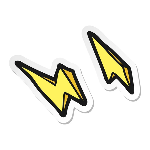 Sticker of a cartoon lightning bolt doodles — Stock Vector