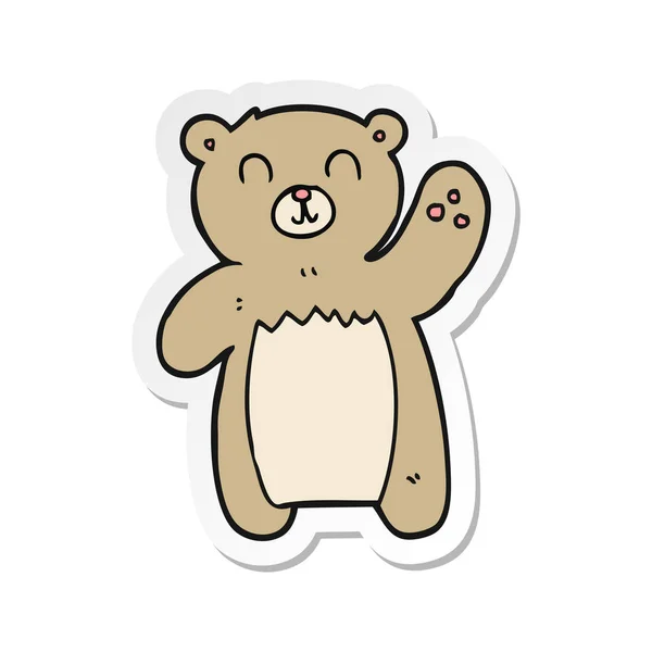 Sticker Cartoon Teddy Bear — Stock Vector